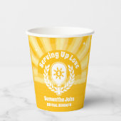 Retro Sunshine Pickleball Brautparty Pappbecher (Vorderseite)