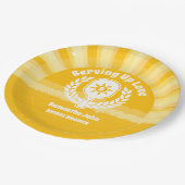 Retro Sunshine Pickleball Brautparty Pappteller (Schrägansicht)