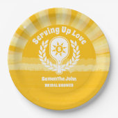 Retro Sunshine Pickleball Brautparty Pappteller (Vorderseite)