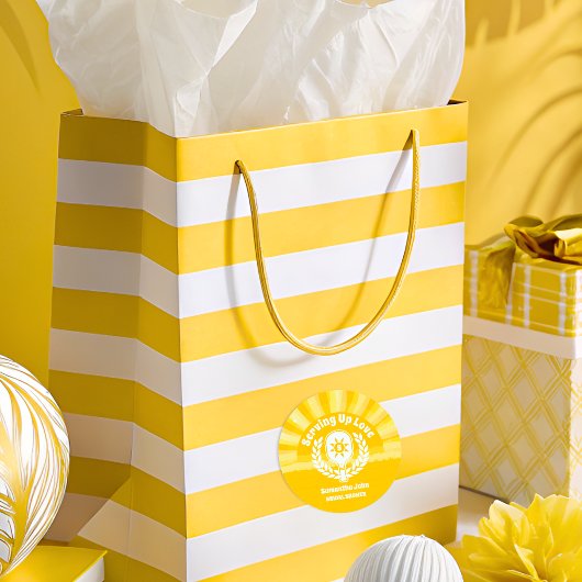 Retro Sunshine Pickleball Brautparty Runder Aufkleber