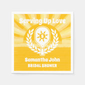 Retro Sunshine Pickleball Brautparty Serviette (Vorderseite)
