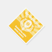 Retro Sunshine Pickleball Brautparty Serviette (Ecke)