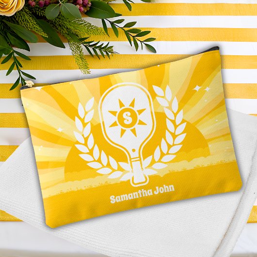 Retro Sunshine Pickleball Brautparty Zubehörtasche