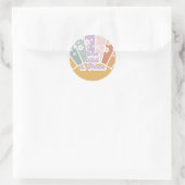 Retro Sunshine Rainbow Daisy One Wild Three Runder Aufkleber (Tasche)
