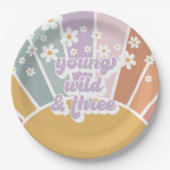 Retro Sunshine Rainbow Daisy Pappteller (Vorderseite)