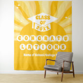 Retro Sunshine School Wiedersehen Abschluss Banner Wandteppich (Beispiel)