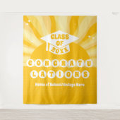 Retro Sunshine School Wiedersehen Abschluss Banner Wandteppich (Vorderseite)