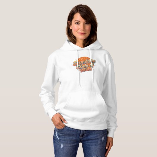 Retro "Sunshine State of Mind" Quote Hoodie (Vorne ganz)