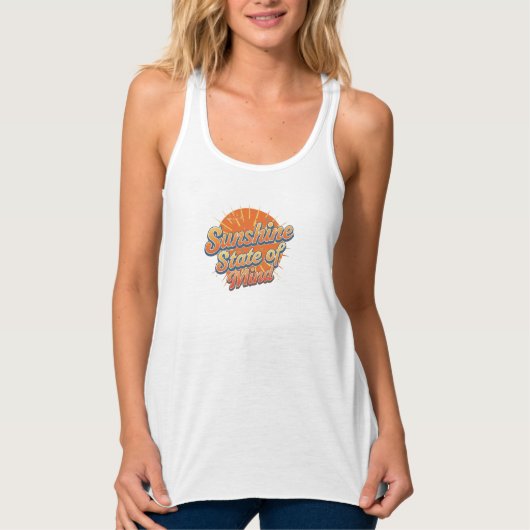 Retro "Sunshine State of Mind" Quote Tank Top (Vorderseite)
