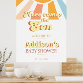 Retro Sunshine Sun Baby Duschbox Poster (Küche)