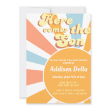 Retro Sunshine Sun Themed Boy Baby Dusche