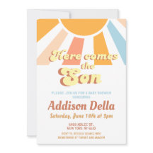 Retro Sunshine Sun Themed Boy Baby Dusche