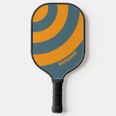 Retro Sunshine Three Circle Strip mit Name Pickleball Schläger (Rückseite)