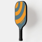 Retro Sunshine Three Circle Strip mit Name Pickleball Schläger (Links)
