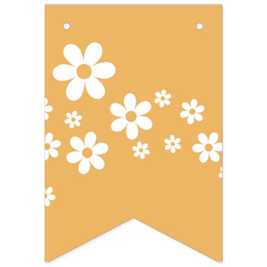 Retro Sunshine Two Groovy Blumengebirgsbanner Wimpelkette (Dritte Fahne)