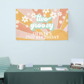 Retro Sunshine Two Groovy Daisy Birthday Banner (Messeveranstaltung)