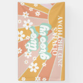 Retro Sunshine Two Groovy Daisy Birthday Banner (Vertikal)