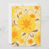 Retro Sunshine Yellow Flowers-Bachelorette Einladung (Rückseite)