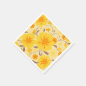 Retro Sunshine Yellow Flowers- Serviette (Ecke)