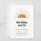 Retro Sunshine zum Geburtstag Einladung (Vorderseite)
