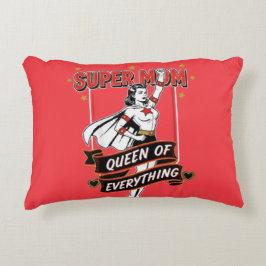 Retro Super Mom Queen of Everything Art Tee Dekokissen