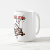 Retro Super Mom Queen of Everything Art Tee Kaffeetasse (VorderseiteRechts)