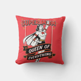 Retro Super Mom Queen of Everything Art Tee Kissen