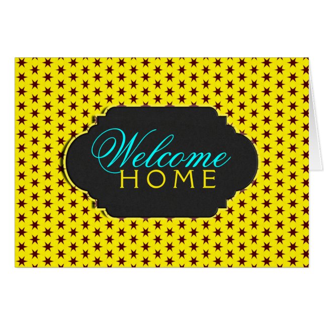 Retro Super Stars Welcome Zuhause Custom Card (Vorderseite (Horizontal))