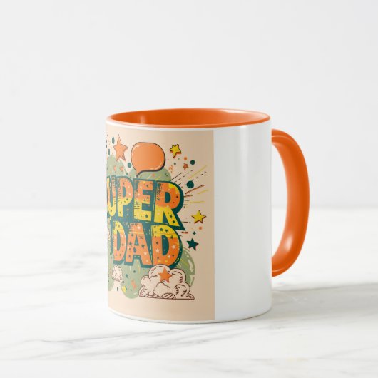 Retro Super Vater Starry Cloud Tasse (VorderseiteRechts)