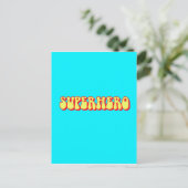 Retro-Superheld Postkarte (Stehend Vorderseite)