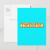 Retro-Superheld Postkarte (Vorne/Hinten)