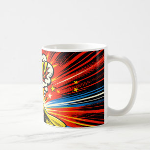 Retro-Superheld POW! Comic-Book-Pop-Art Kaffeetasse