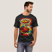 Retro-Superheld POW! Comic-Book-Pop-Art T-Shirt (Vorne ganz)