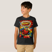 Retro-Superheld POW! Comic-Book-Pop-Art T-Shirt (Vorne ganz)