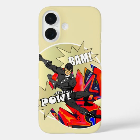 Retro-Superheld-Zeichen Case-Mate iPhone Hülle (Rückseite)