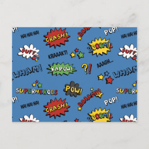 Retro-Superhelden-Kinder-Muster Postkarte