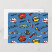 Retro Superhero Kids Pattern Postkarte (Vorne/Hinten)