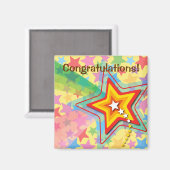 Retro Superstar Rainbow Colorful Fun Magnet (Vorderseite/Rückseite)