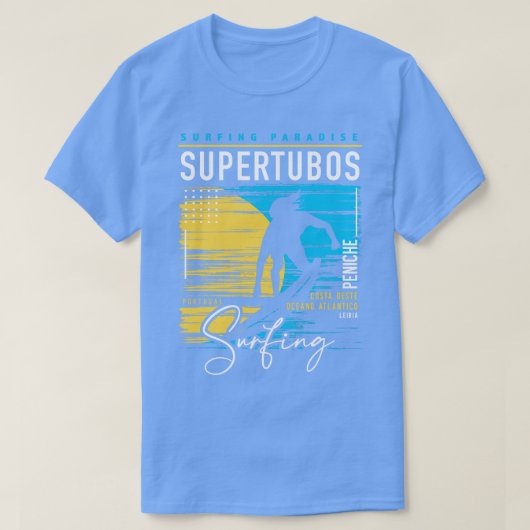 Retro Supertubos Surfen Paradies Surfen Por T-Shirt (Design vorne)