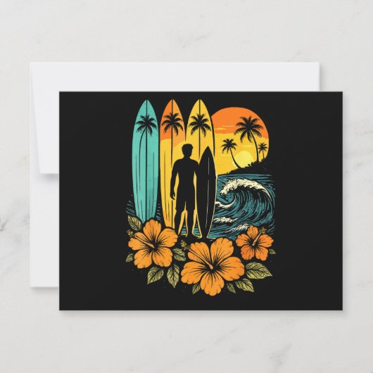 Retro Surf Beach Sunset Tropical (Vorderseite)