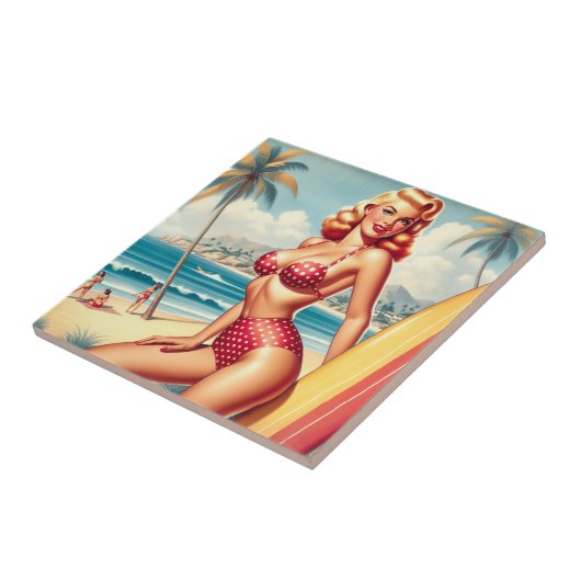 Retro Surf Button nach oben Fliese (Seite)