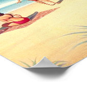 Retro Surf Button nach oben Poster (Ecke)