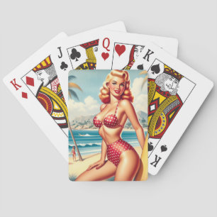 Retro Surf Button nach oben Spielkarten