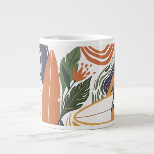 Retro Surf Club Jumbo-Tasse (Vorderseite)