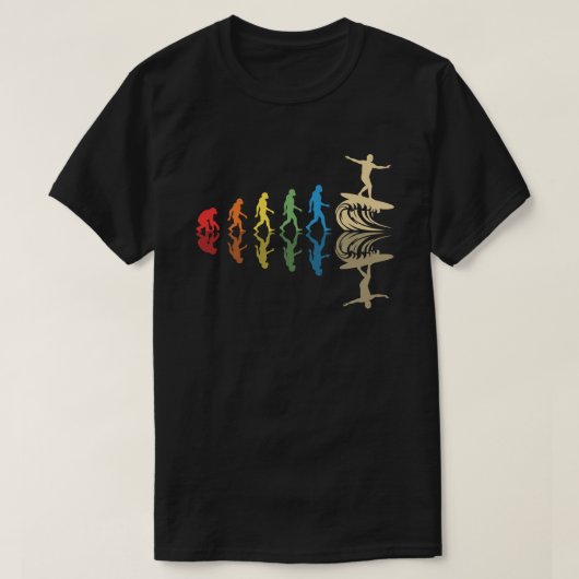 Retro-Surf-Evolution für Surfer T-Shirt (Design vorne)