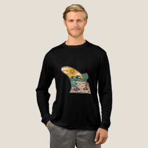Retro-Surf-Fin-Strandszene-T-Shirt Tri-Blend Shirt