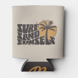 Retro Surf Sand Sunsets Palm Tree Beach Vibes Dosenkühler