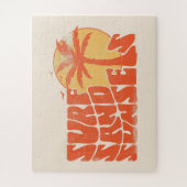 Retro Surf Sand Sunsets Palm Tree Beach Vibes Puzzle (Vertikal)