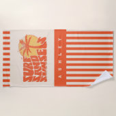 Retro Surf Sand Sunsets Palm Tree Beach Vibes Strandtuch (Vorderseite)