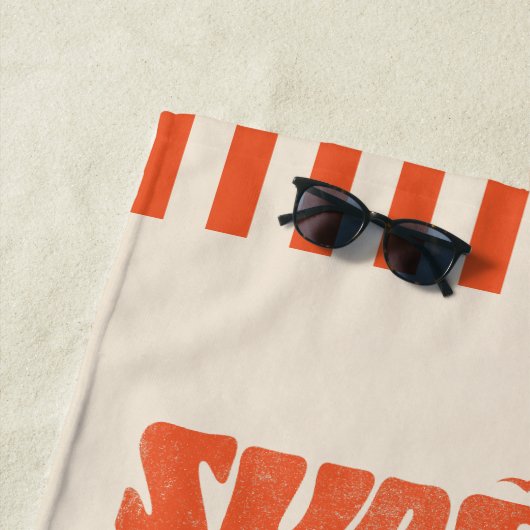 Retro Surf Sand Sunsets Palm Tree Beach Vibes Strandtuch (Beispiel)